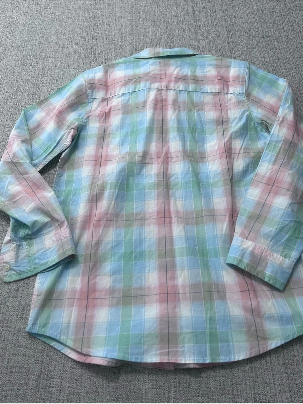 Carter's Youth Pastel Plaid Button-Down Shirt - 100% Cotton Size 14